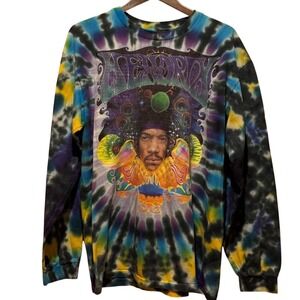VTG Jimi Hendrix 1997 Tie Dye Long Sleeve Shirt Psychedelic‎ Rock & Roll XL